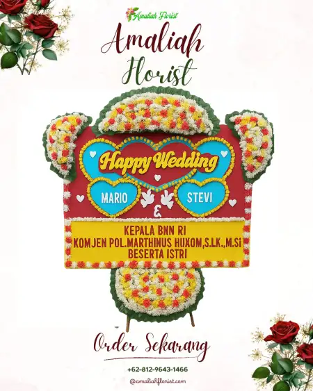 Papan Bunga Pernikahan Bajera